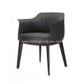 Italian minimalist black leather single Archibald chairs